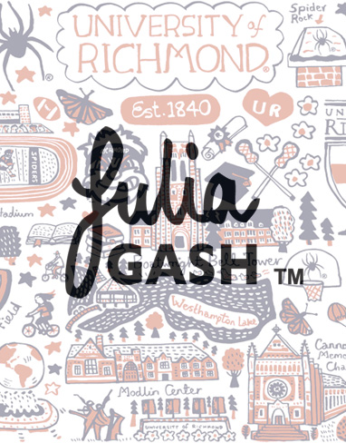 Grayed out image with a picture of Julia Gash's Logo